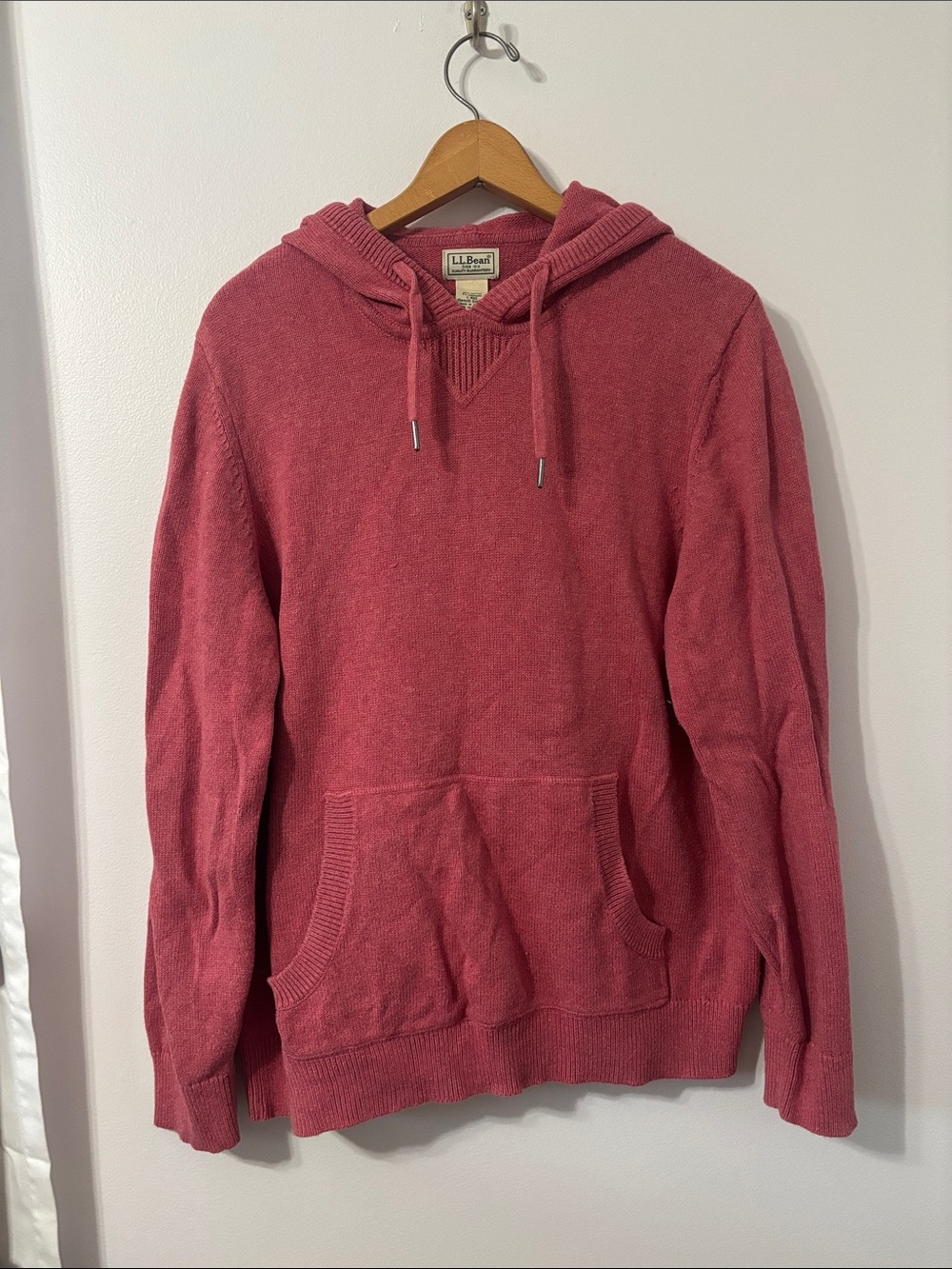 L.L. Bean Cashmere Blend Knit Sweater Hoodie - Pink